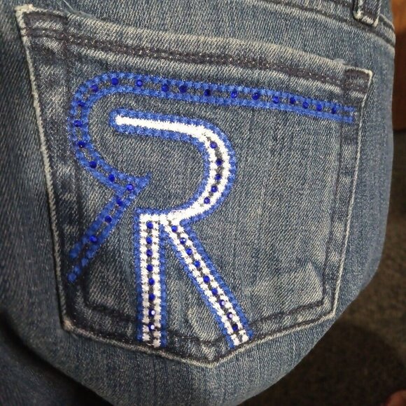 Rock & Republic Jeans Women's 26 Bootcut Kasandra Low Rise Embroidered 30x29.5 - Picture 6 of 8